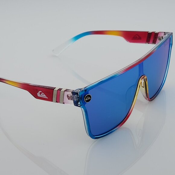 Quiksilver Shield Sunglasses Multicolor Candy Color Frame Flash Blue Mirror Lens - Picture 6 of 12